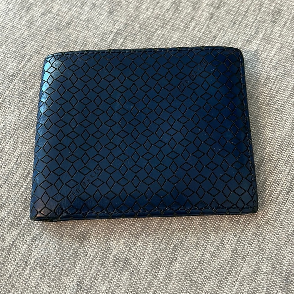 Ted Baker Bifold Blue Leather Wallet